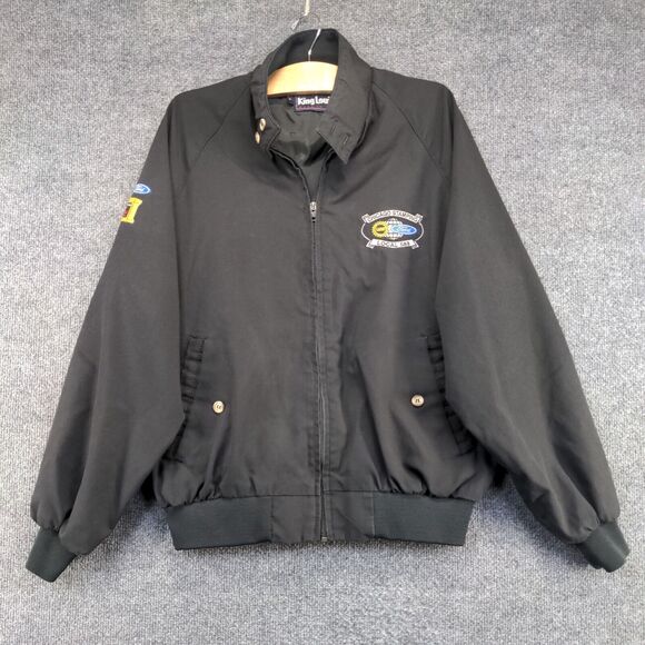 King Louie Men's UAW Chicago Stamping Full Zip Jacket Black Medium Vintage Union - Picture 2 of 15